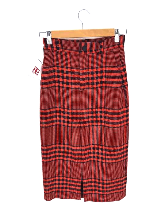 ZARA（ザラ） チェックペンシルミディスカート スリットタイトスカート レディース スカート