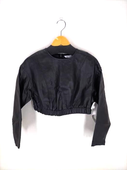 ZARA（ザラ） フェイクレザーショートトップス レディース トップス