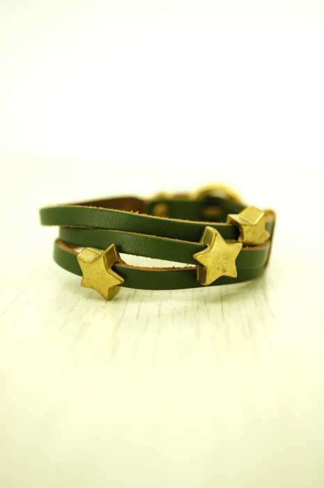 Il Bisonte イルビゾンテ 星チャーム レザー ブレスレット メンズ アクセサリー ブランド古着買取販売バズストア