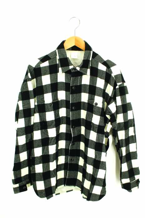 USED古着  （ユーズドフルギ） チェック柄バックプリントネルシャツ メンズ トップス