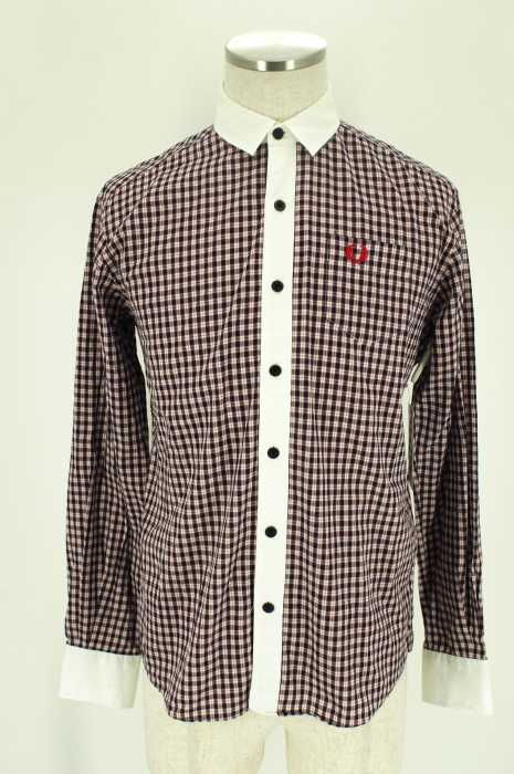 FRED PERRY (フレッドペリー) 切替チャック柄ロングスリーブボタンシャツ メンズ トップス