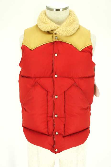 Rocky Mountain FeatherBed （ロッキーマウンテンフェザーベッド） christy vest ナイロンレザー切替ダウンベスト メンズ アウター