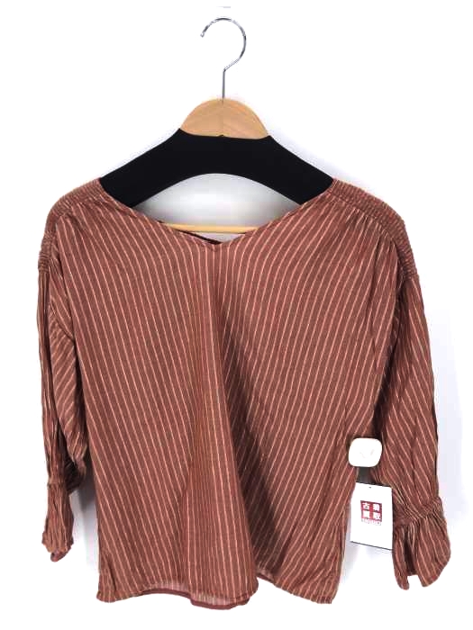 UNITED ARROWS green label relaxing(ユナイテッドアローズグリーンレーベルリラクシング) CFCINDIAストライプペザントブラウス レディース トップス