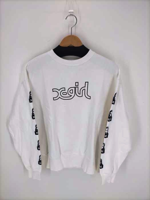 X-girl（エックスガール） FACE CREW SWEAT TOP レディース トップス