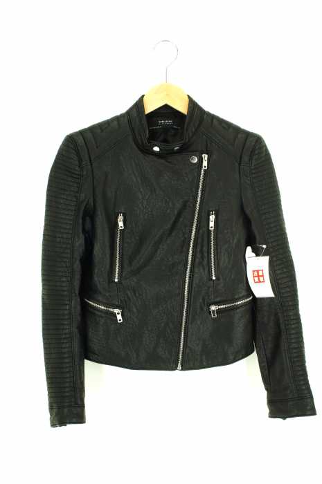 ZARA BASIC (ザラベーシック) フェイクレザーライダースジャケット レディース アウター
