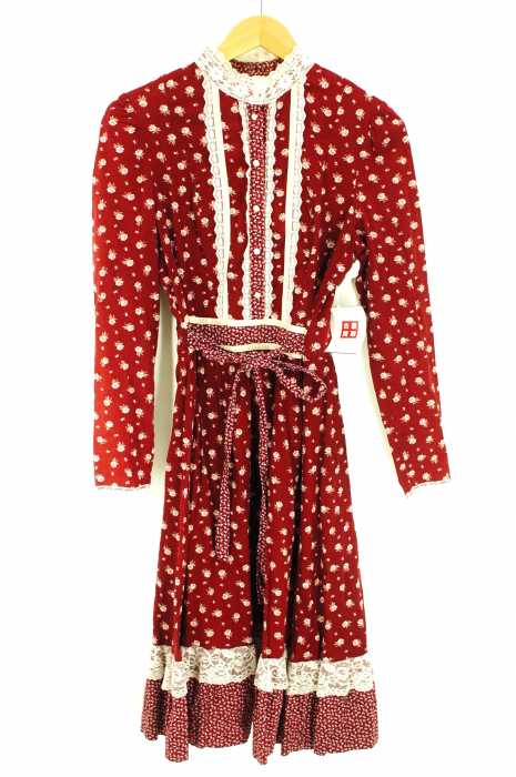 USED古着  （ユーズドフルギ） ハイネック花柄コットンワンピース レディース ワンピース