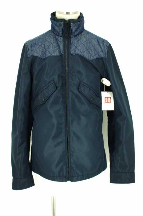 G-STAR RAW (ジースターロー) west pad ov ls/bonded 70s nyl r/mazarine デニムキルティング切替 ナイロンブルゾン メンズ アウター