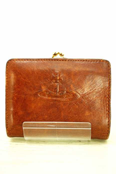 Vivienne Westwood (ヴィヴィアンウエストウッド) オーブ刻印レザー二つ折り財布 レディース 財布・ケース