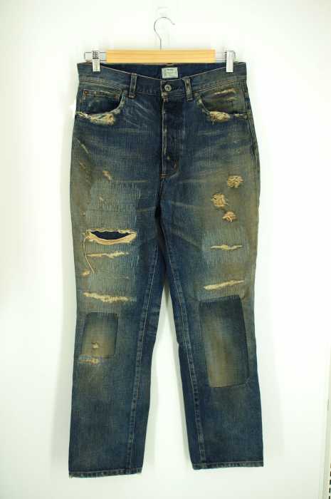 Varde77 （ヴァルデ77） ダメージ加工月桂樹ボタンデニムパンツ メンズ パンツ