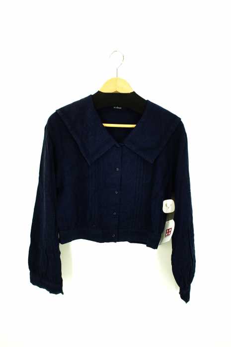 w closet (ダブルクローゼット) セーラーカラーレースシャツ リネン混 レディース トップス