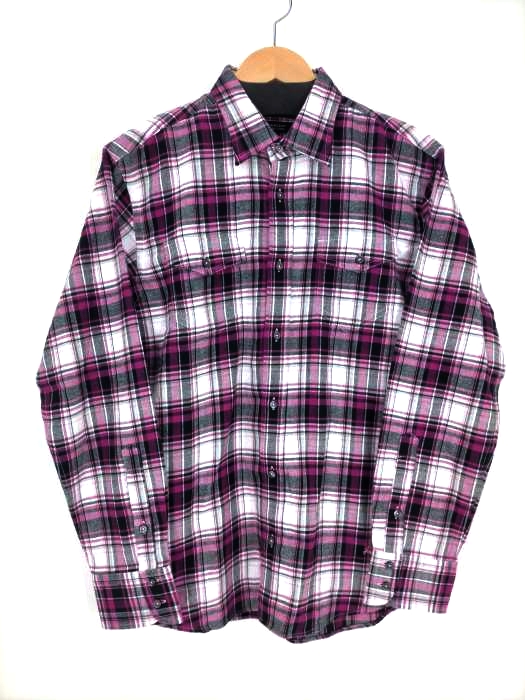 BURBERRY BLACK LABEL（バーバリーブラックレーベル） チェック柄ロゴ刺繍長袖シャツ メンズ トップス