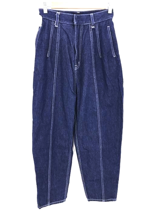 G.V.G.V.(ジーヴィジーヴィ) CONTRASTED STITCH PEG LEG JEANS テーパードデニムパンツ レディース パンツ