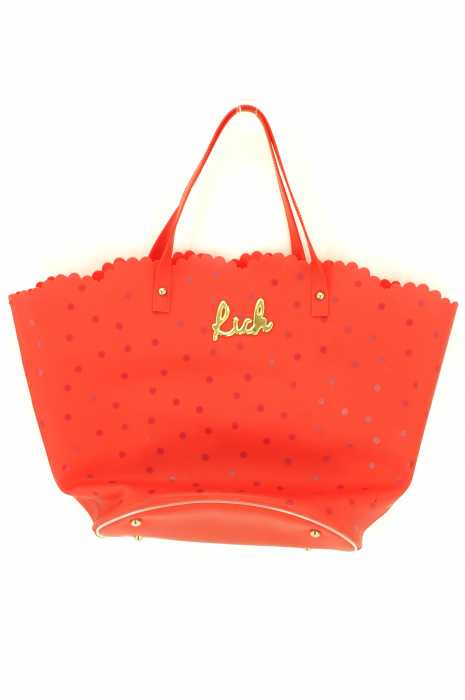 rich(リッチ) ドット柄ロゴ入りスカラップトートバック レディース バッグ