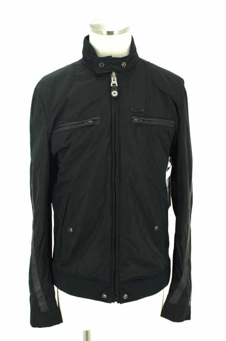 DIESEL (ディーゼル) レザーデザインナイロンリブジャケット メンズ アウター