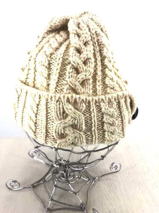 HIGHLAND(ハイランド) BUTTON BONNET ケーブル編み ニットキャップ レディース 帽子