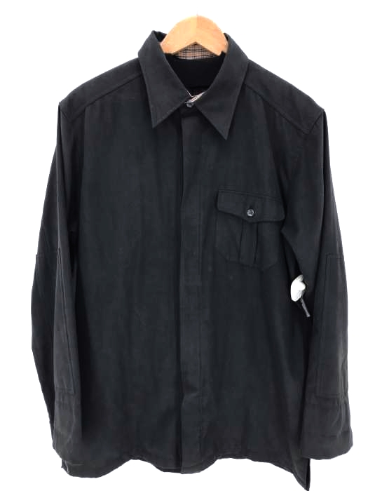 BURBERRY BLACK LABEL(バーバリーブラックレーベル) スエード調エルボーパッチシャツ メンズ トップス