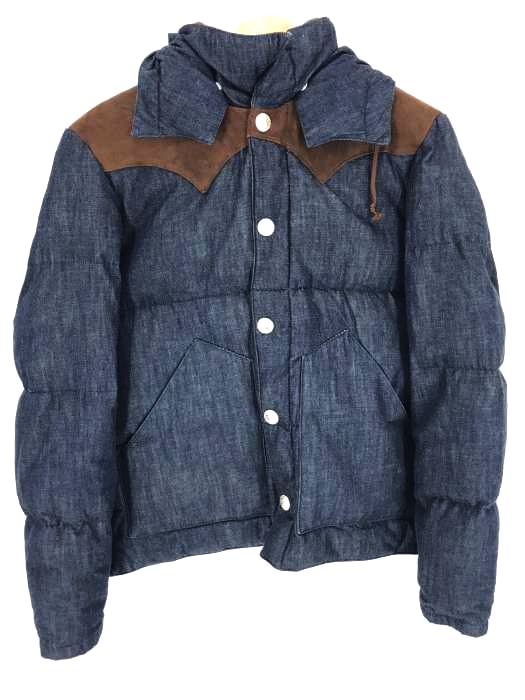 SUGAR CANE（シュガーケーン） LEATHER YOKE DENIM DOWN JACKET UNIVERSALジップ メンズ アウター