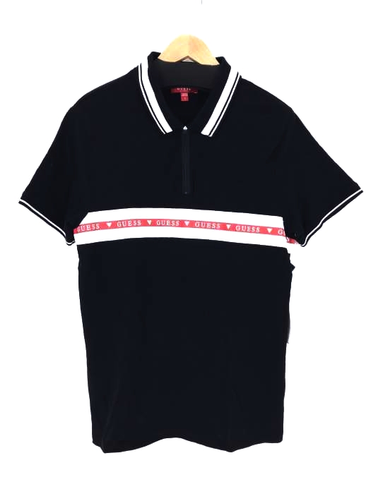 GUESS（ゲス） ハーフジップロゴポロシャツ メンズ トップス