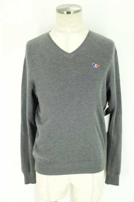 MAISON KITSUNE　メゾンキツネ （メゾンキツネ） ウールニットVネックトップス メンズ トップス