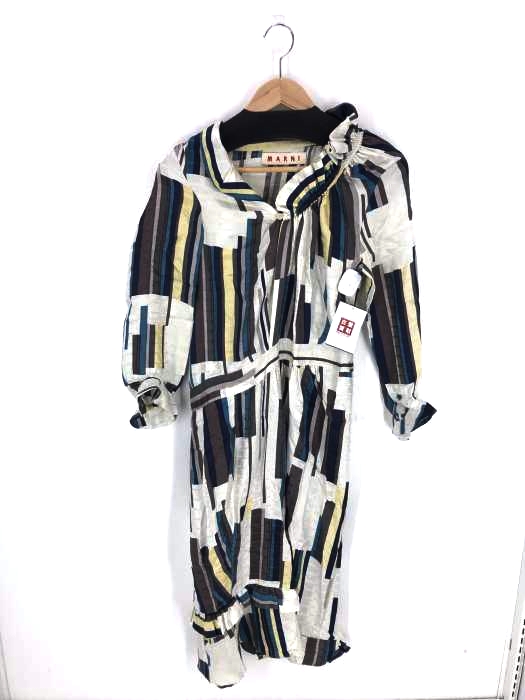 MARNI（マルニ） シルク総柄フリルワンピース レディース ワンピース