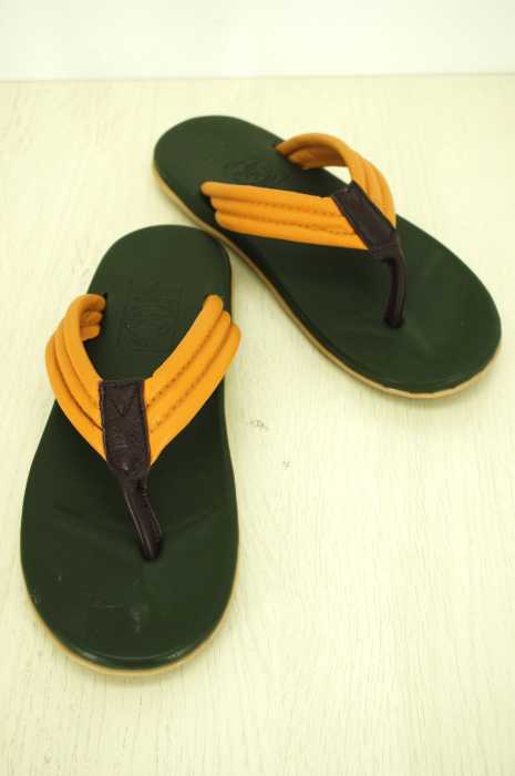 OCEAN SLIPPER(オーシャンスリッパー) PUレザー 配色切り替え トング サンダル メンズ シューズ