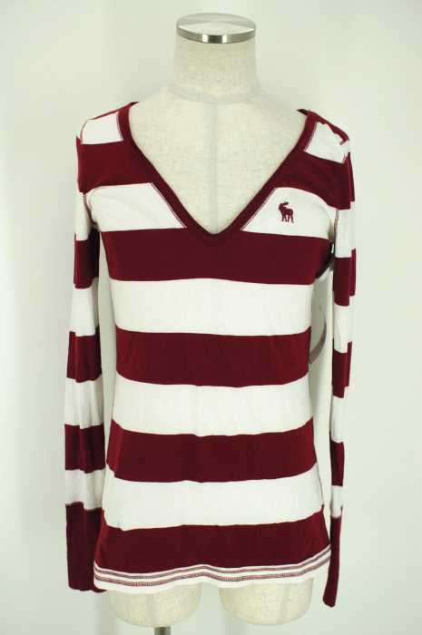 Abercrombie & Fitch （アバクロンビーアンドフィッチ） Vネック ボーダーシャツ メンズ トップス