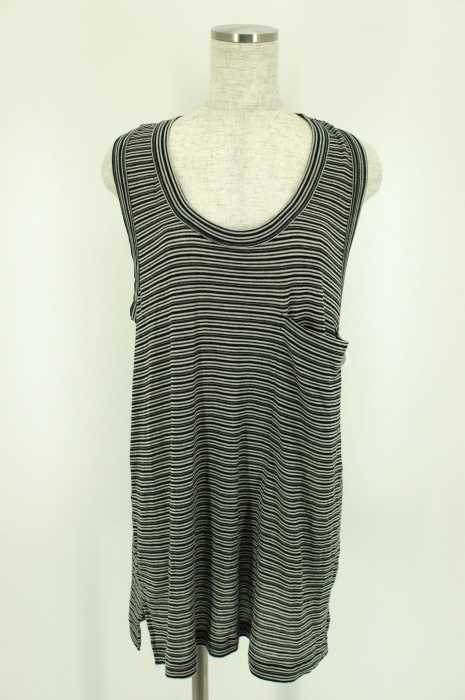 BCBG MAXAZRIA （ビーシービージーマックスアズリア） ボーダーノースリーブ チュニック ワンピース レディース ワンピース