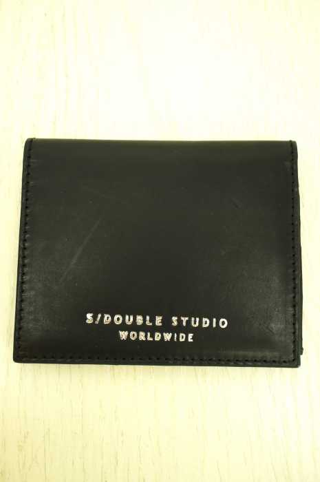 S/Double （エスダブル） ロゴ刻印レザーカードケース メンズ 財布・ケース