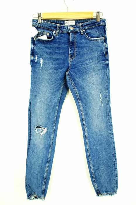 ZARA（ザラ） ストレッチスキニー　ダメージ加工 レディース パンツ