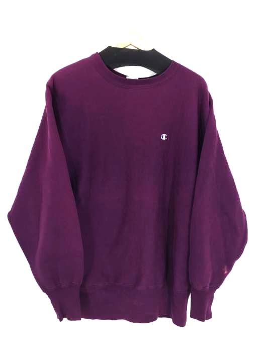 Champion（チャンピオン） REVERSE WEAVE　刺繍タグ　クルーネックスウェットトレーナー　パープル　USA製　90s メンズ トップス