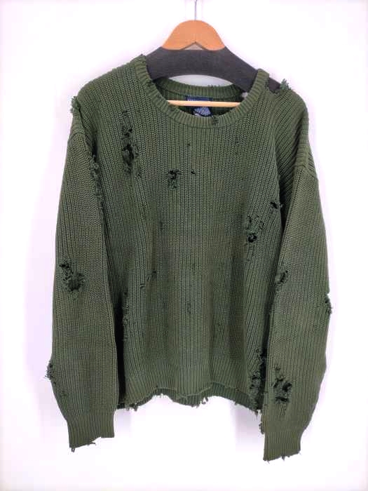 landsend（ランズエンド） 90s ダメージ加工コットンニット メンズ トップス