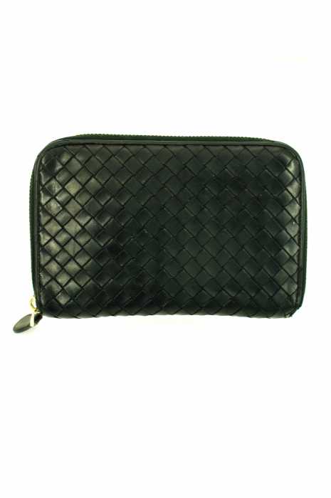 BOTTEGA VENETA（ボッテガヴェネタ） イントレチャートレザーラウンドファスナーウォレット メンズ 財布・ケース