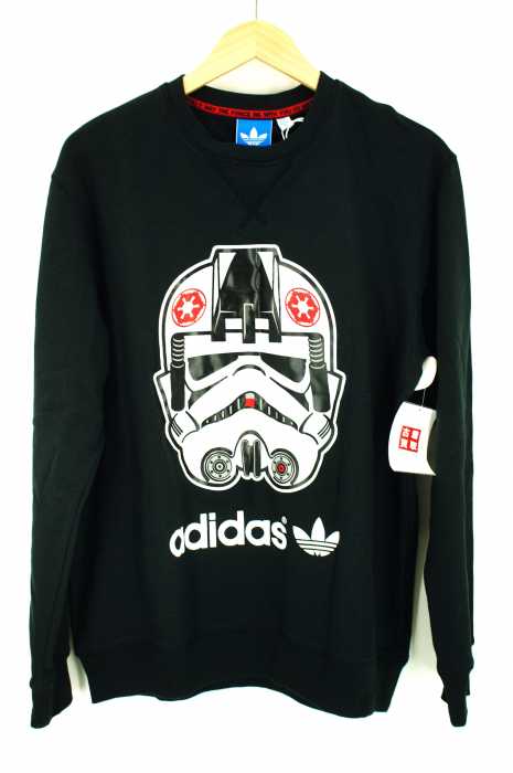 adidas (アディダス) STAR WARS WHITE EAGLE HELMET BLACK SWEATSHIRT メンズ トップス