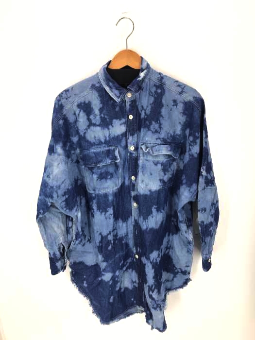 DOUBLE NAME（ダブルネーム） タイダイ柄 デニムロングシャツ レディース トップス