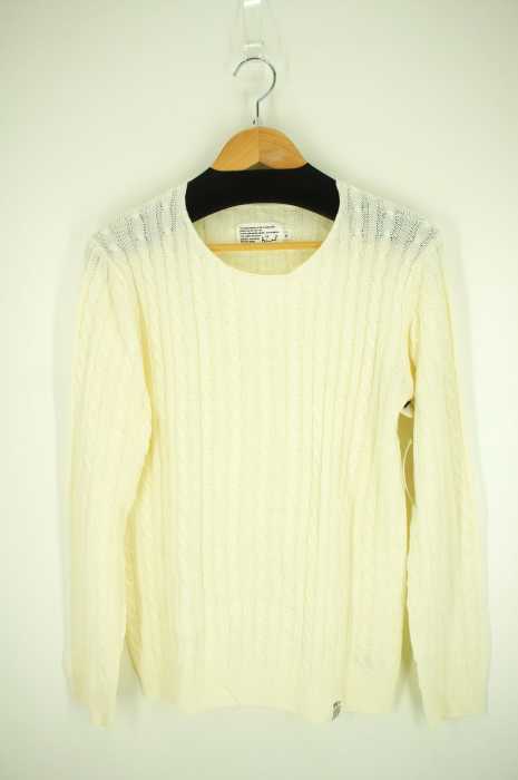 AZUL by moussy （アズールバイマウジー） ケーブルFINEタッチACクルーネック長袖PO メンズ トップス