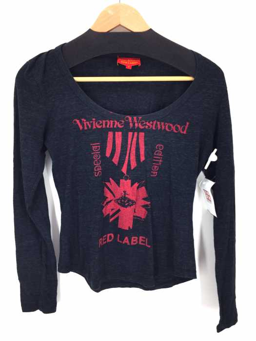Vivienne Westwood RED LABEL（ヴィヴィアンウエストウッドレッドレーベル） LSプリントTシャツ 麻混 レディース トップス