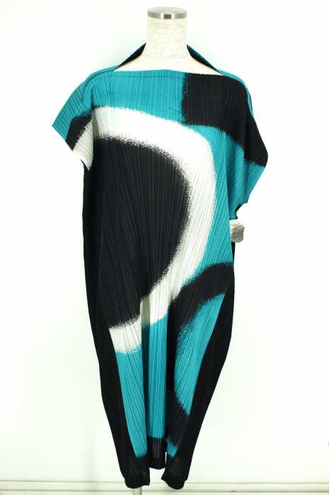 PLEATS PLEASE ISSEY MIYAKE (プリーツプリーズイッセイミヤケ) 総柄ノースリーブワンピース レディース ワンピース