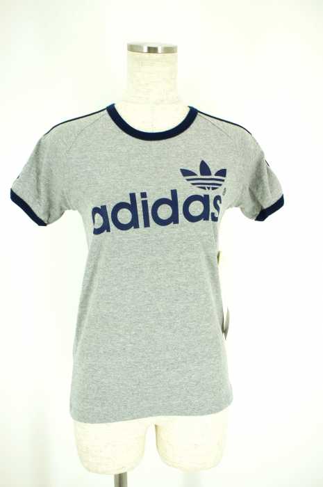 adidas Originals （アディダスオリジナルス） 80S　銀タグ フロントプリント　トリムTシャツ レディース トップス
