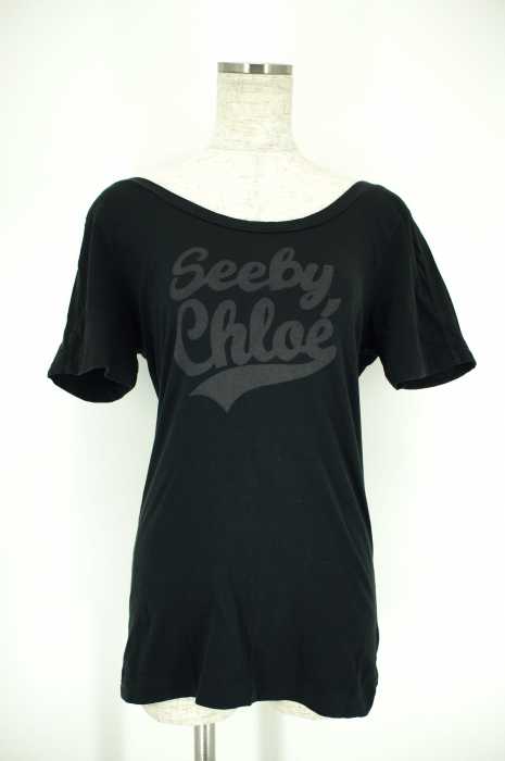 SEE BY CHLOE (シーバイクロエ) バックリボンロゴTシャツ レディース トップス