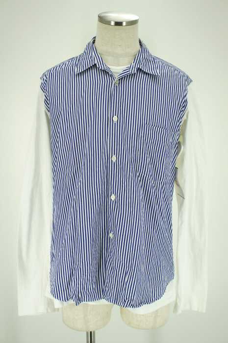 COMME des GARCONS HOMME （コムデギャルソンオム） AD2010　ストライプ柄切替シャツ メンズ トップス