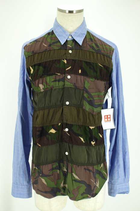 COMME des GARCONS HOMME （コムデギャルソンオム） AD2011 カモ柄切替シャツ メンズ トップス