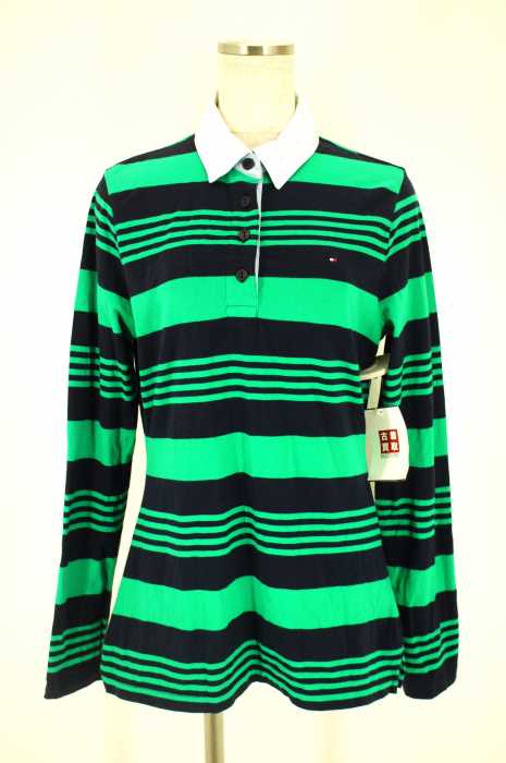 TOMMY HILFIGER (トミーヒルフィガー) ボーダー柄長袖ポロシャツ レディース トップス