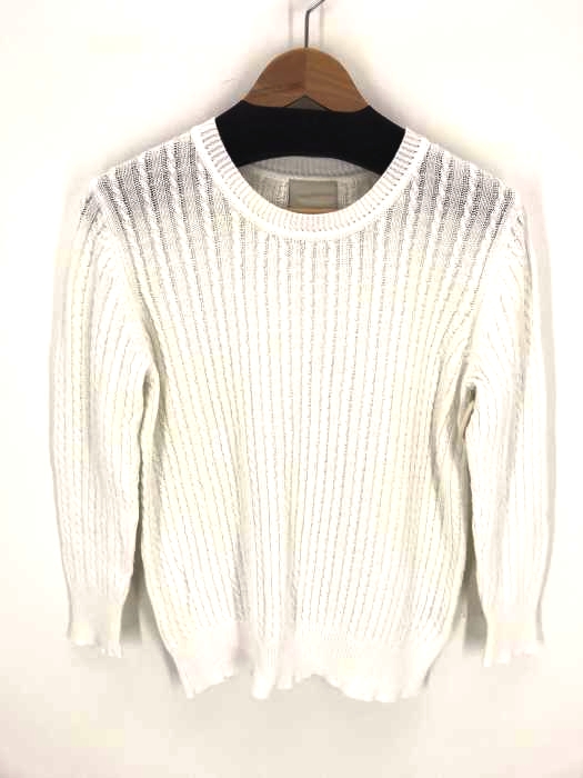 NOMBRE IMPAIR(ノンブルアンペール) 綿ケーブルクルーネックプルオーバー レディース トップス