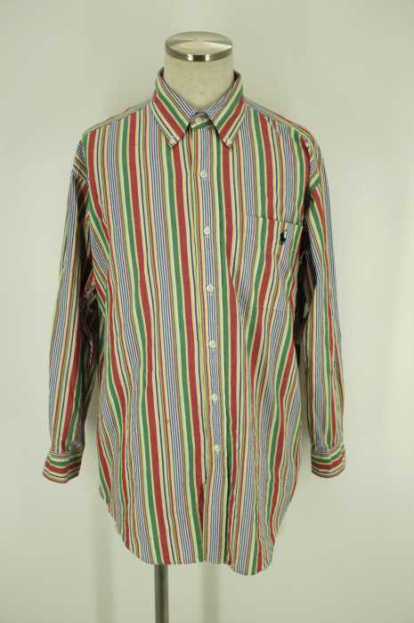 POLO RALPH LAUREN （ポロラルフローレン） マルチストライプ柄コットンボタンダウンシャツ メンズ トップス