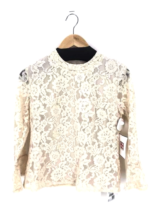 SELECT MOCA（セレクトモカ） プチハイネック美シルエットフレアスリーブバックジップ総レース長袖ブラウス レディース トップス