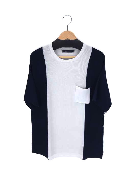 RAGEBLUE(レイジブルー) バイカラークルーネックニットTシャツ メンズ トップス