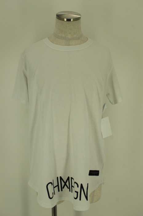 CHMPGN （シャンパン） プリント入りロング丈半袖Tシャツ メンズ トップス