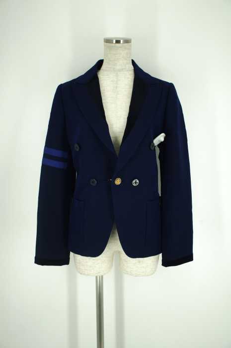 TOMMY HILFIGER （トミーヒルフィガー） ダブルボタン　ベロア切り替えテーラードジャケット レディース アウター