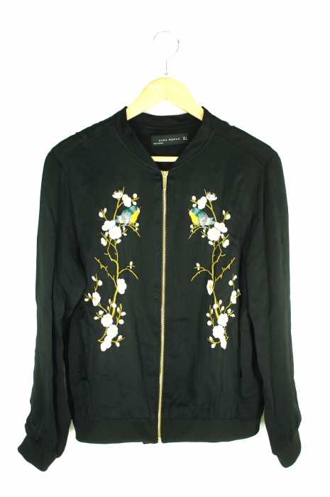 ZARA WOMAN (ザラ ウーマン) 花柄刺繍ブルゾン レディース アウター