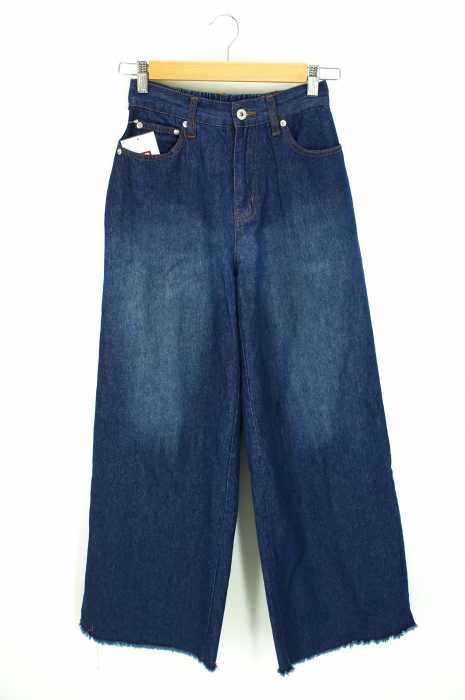 DOUBLE NAME （ダブルネーム） 切りっぱなしワイドデニムパンツ レディース パンツ